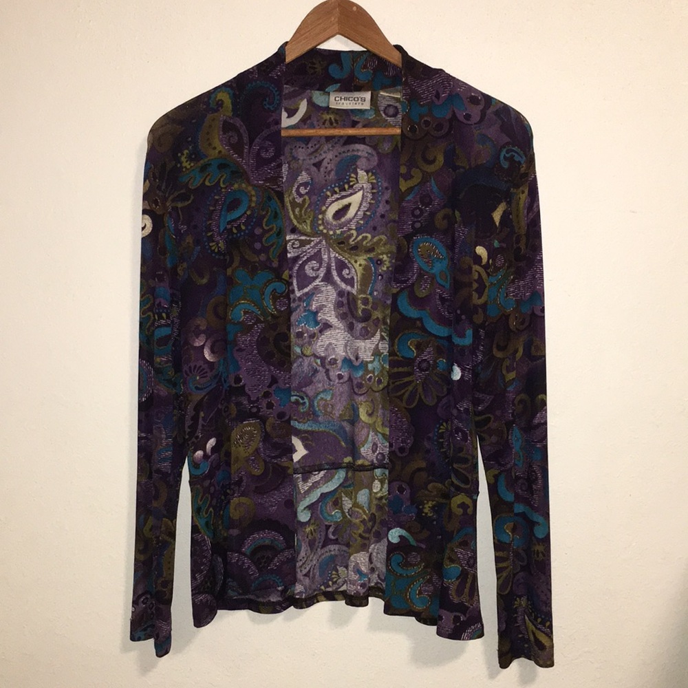 Chico’s travelers printed jacket